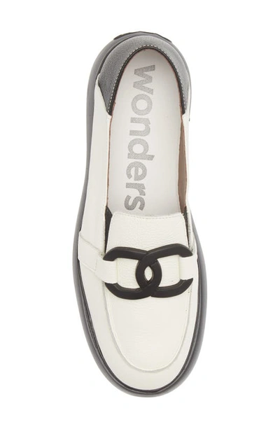 Shop Wonders Platform Loafer In Wild Milk/ Wild Black