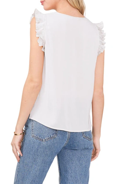 Shop Vince Camuto Pleated Ruffle Blouse In Ultra White