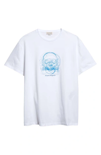 Shop Alexander Mcqueen Skull Print Graphic T-shirt In White/ Mix