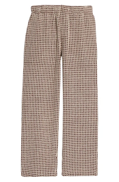 Shop Bode Duo Waffle Knit Linen Pants In Brown Cream