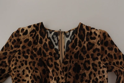 Shop Dolce & Gabbana Brown Leopard Wrap A-line Maxi Viscose Women's Dress