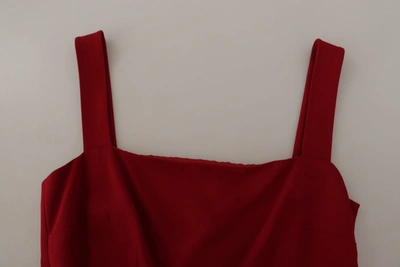 Shop Dolce & Gabbana Red Sleeveless Sheath Viscose Women's Dress