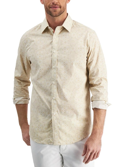 Shop Club Room Mens Cotton Print Button-down Shirt In Multi