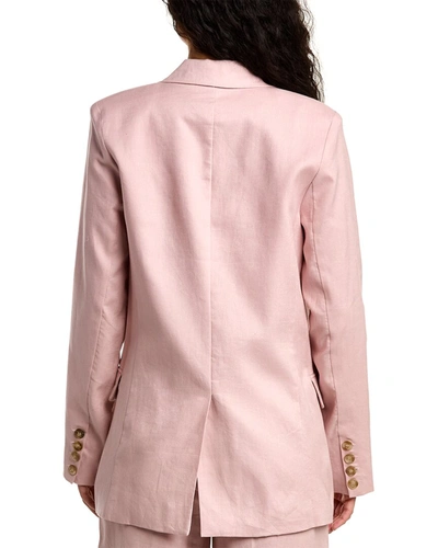 Nicholas Ayla Double-breasted Linen Blazer In Pink