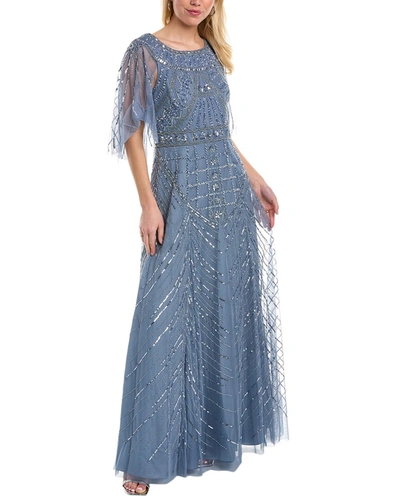 Aidan Mattox Beaded A line Gown In Blue ModeSens