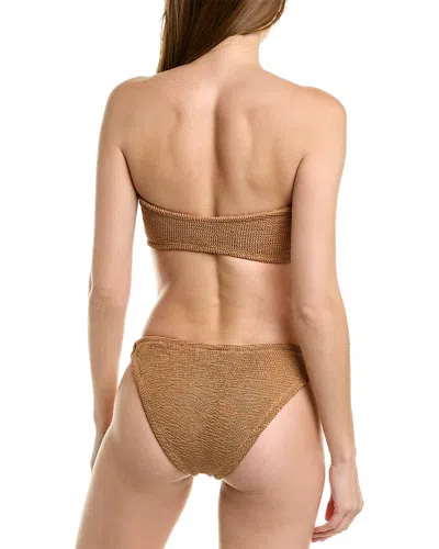Shop Hunza G 2pc Gloria Bikini Set In Brown