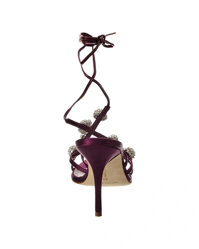 Shop Manolo Blahnik Elsaka 90 Satin Sandal In Purple