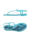 Roberto Cavalli Toe Strap Sandals In Turquoise