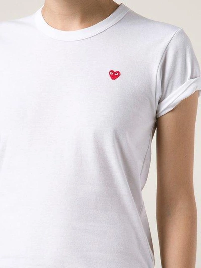 Shop Comme Des Garçons Play Embroidered Heart Logo T-shirt