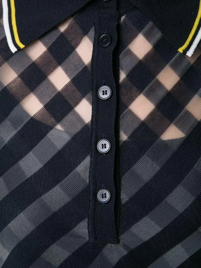 Shop Stella Mccartney 'transparent Checks' Polo Shirt