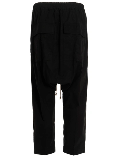 Shop Rick Owens Drawstring Cropped Pants Black