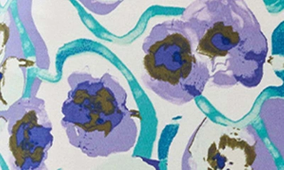 Shop Diane Von Furstenberg Alik Floral Cowl Neck Dress In Watercolor Blossom Med Purple