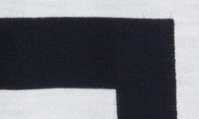 Shop Balmain Maxi Monogram Merino Wool Sweater In Ggd - White/ Navy