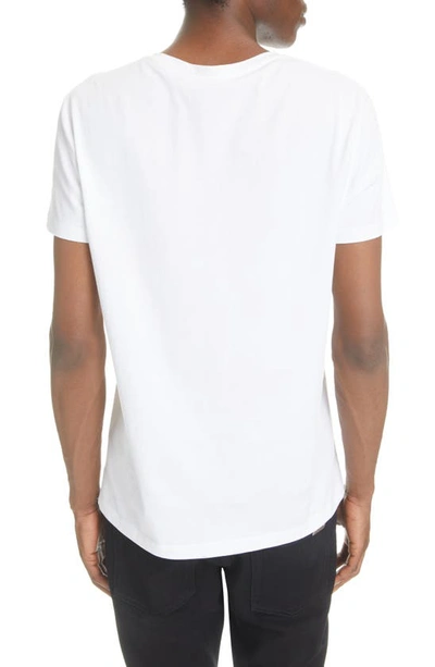 Shop Balmain Logo Graphic T-shirt In Gab - White/ Black