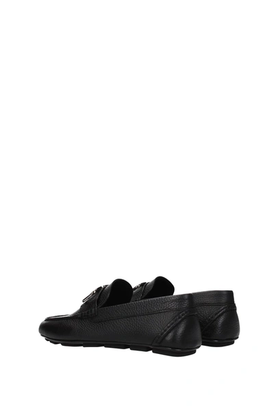 Shop Valentino Loafers Leather Black