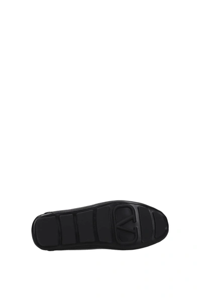 Shop Valentino Loafers Leather Black