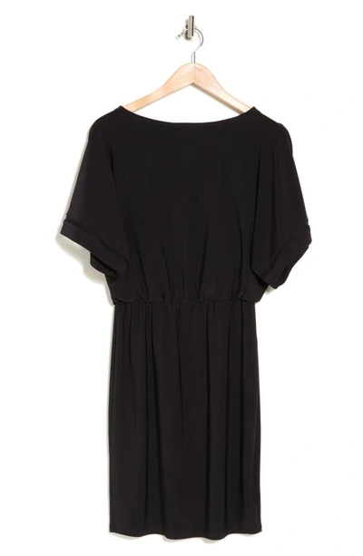 Shop Tash And Sophie Short Sleeve Blouson Dress In Black