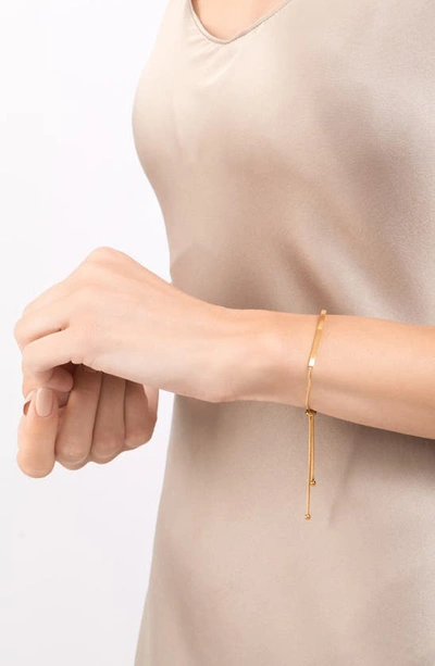 Adornia White Rhodium Plated Bar Station Slide Bracelet In Yellow