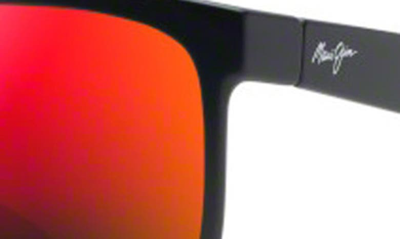 Shop Maui Jim Huelo 58mm Polarizedplus® Rectangular Sunglasses In Gunmenta/ Matte/ Hawaii Lava