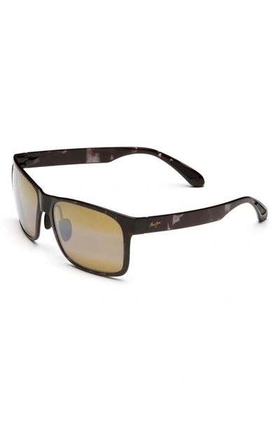 Maui Jim Polarized Red Sands Polarized Sunglasses, 423 In Black Grey Tortoise