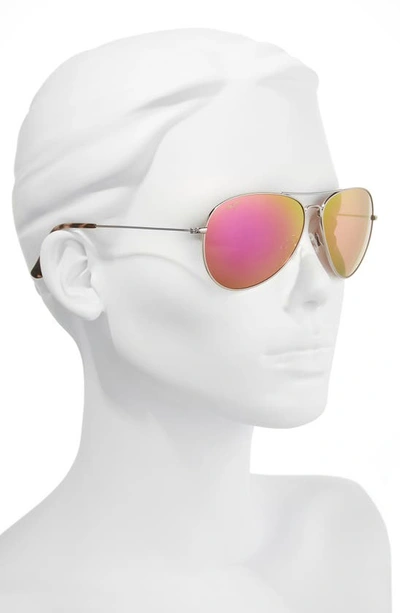 Maui Jim Mavericks 61mm Mirrored Polarizedplus2® Aviator Sunglasses In Rose Gold/ Maui Sunrise