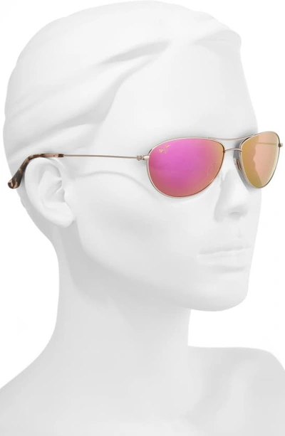 Shop Maui Jim Baby Beach 56mm Mirrored Polarizedplus2® Aviator Sunglasses In Rose Gold/ Maui Sunrise