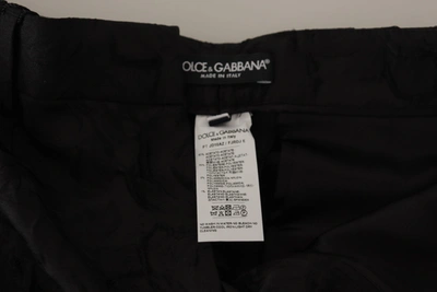 Shop Dolce & Gabbana Black Brocade Cropped High Waist Women's Pants