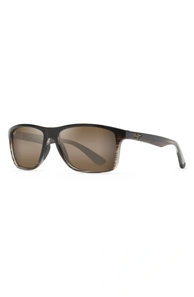 Shop Maui Jim Onshore 58mm Polarized Rectangular Sunglasses In Chocolate Fade