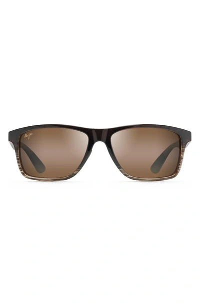 Shop Maui Jim Onshore 58mm Polarized Rectangular Sunglasses In Chocolate Fade