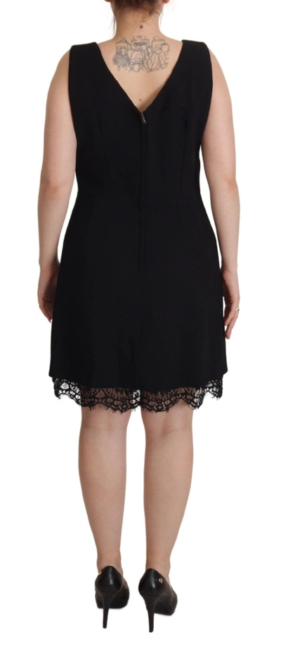 Shop Dolce & Gabbana Black Lace Sheath A-line Mini Sartoria Women's Dress