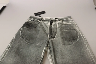 Shop Dolce & Gabbana Grey Washed High Waist Denim Pants Cotton Women's Jeans