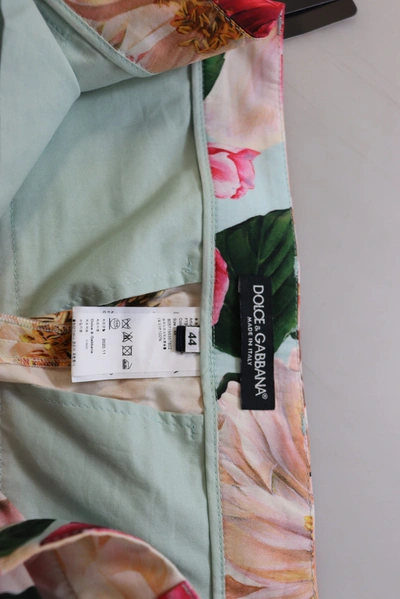 Shop Dolce & Gabbana Multicolor Flora Printed High Waist Cropped Trouser Women's Pants