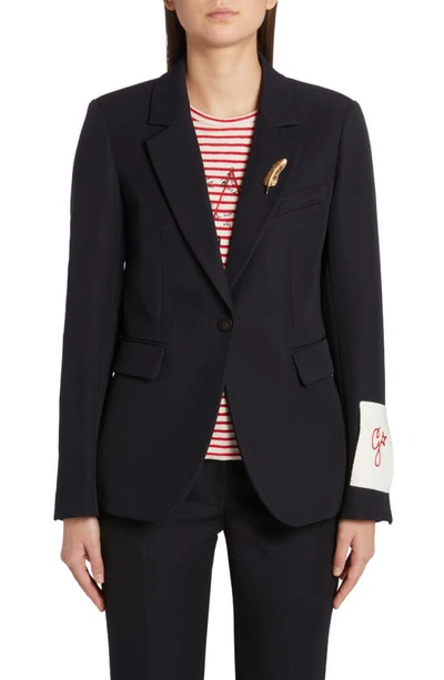 Golden Goose Single Breasted Tom Boy Blazer In Dark Blue In Dark Blue