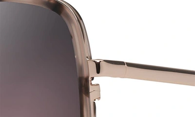 Maui Jim Pua 55mm Polarized Square Sunglasses In Pink Tortoise With Rose Gold