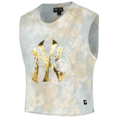 Shop The Wild Collective White New York Yankees Washed Muscle Tank Top