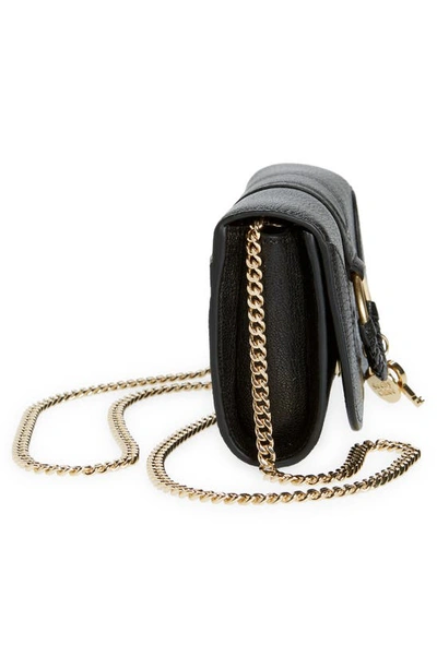 Shop See By Chloé Hana Large Leather Wallet On A Chain In Black