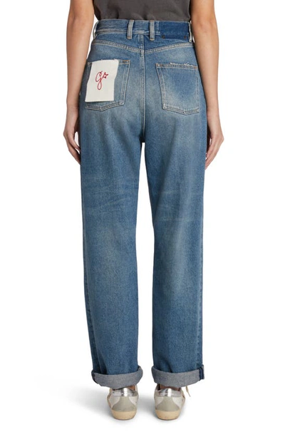 Golden Goose Relaxed Wide-leg Denim Jeans In Medium Stone Wash In Medium Wash Blue