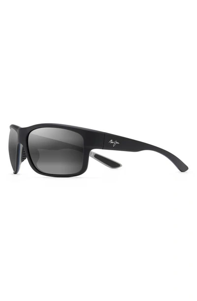 Shop Maui Jim Southern Cross 63mm Ovresize Polarized Sunglasses In Black/ Grey Gradient