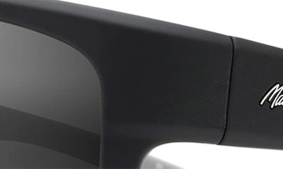 Shop Maui Jim Southern Cross 63mm Ovresize Polarized Sunglasses In Black/ Grey Gradient