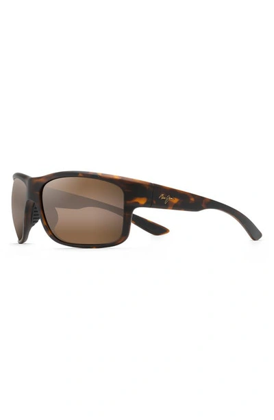 Shop Maui Jim Southern Cross 63mm Ovresize Polarized Sunglasses In Tortoise/ Hcl Bronze Gradient