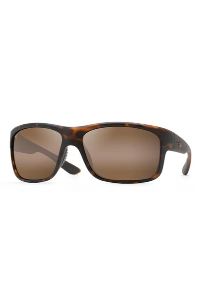 Shop Maui Jim Southern Cross 63mm Ovresize Polarized Sunglasses In Tortoise/ Hcl Bronze Gradient