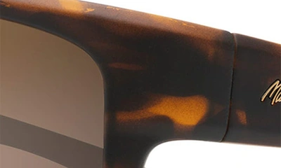 Maui Jim Southern Cross Polarized Square Wrap Sunglasses, 63mm In Tortoise/ Hcl Bronze Gradient