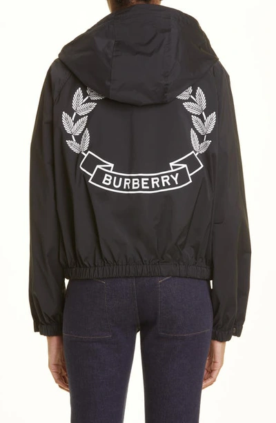 Shop Burberry Sutterby Ekd Hooded Jacket In Black