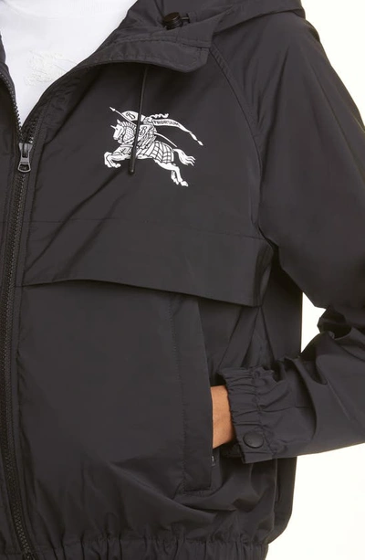 Shop Burberry Sutterby Ekd Hooded Jacket In Black
