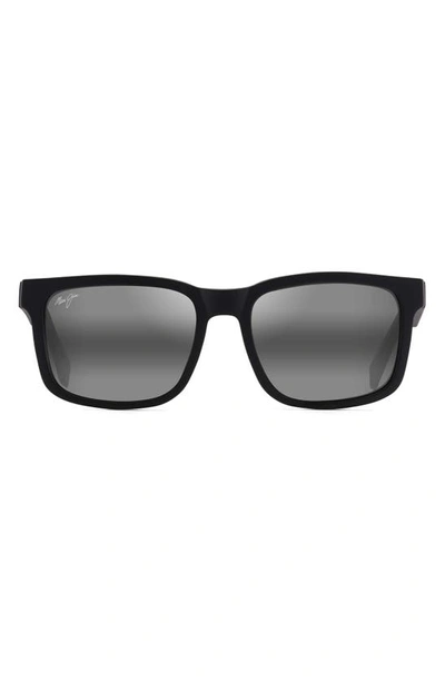 Shop Maui Jim Stone Shack 55mm Polarizedplus2® Square Sunglasses In Matte Black