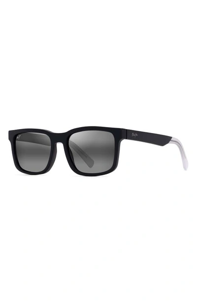 Shop Maui Jim Stone Shack 55mm Polarizedplus2® Square Sunglasses In Matte Black