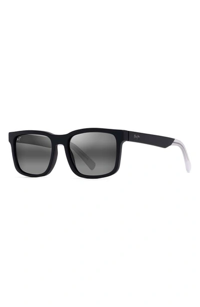 Maui Jim Stone Shack 55mm Polarizedplus2® Square Sunglasses In Matte Black