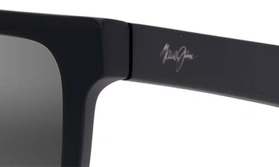 Maui Jim Stone Shack 55mm Polarizedplus2® Square Sunglasses In Matte Black