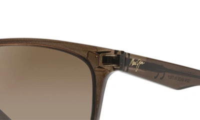 Shop Maui Jim Sugar Cane 57mm Polarized Square Sunglasses In Transparent Mocha/ Hcl Bronze