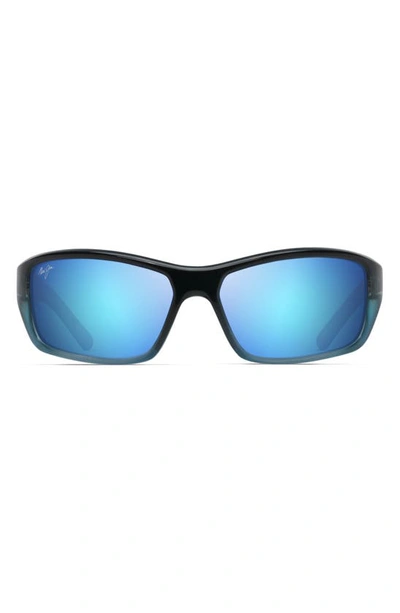 Shop Maui Jim Barrier Reef 62mm Polarized Sunglasses In Blue Turquoise/ Blue